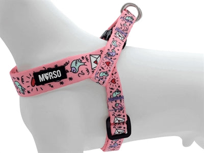 Load image into Gallery viewer, Morso mini hondentuig verstelbaar gerecycled sweet tweet roze
