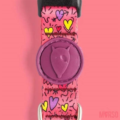 Load image into Gallery viewer, Morso halsband hond gerecycled pink think roze
