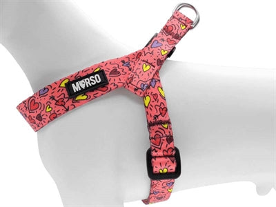 Load image into Gallery viewer, Morso mini hondentuig verstelbaar gerecycled pink think roze
