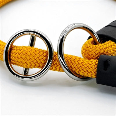 Load image into Gallery viewer, Morso half slip halsband hond regular rope gerecycled gold goud
