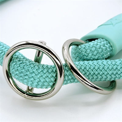Load image into Gallery viewer, Morso half slip halsband hond regular rope gerecycled aquamarine blauw

