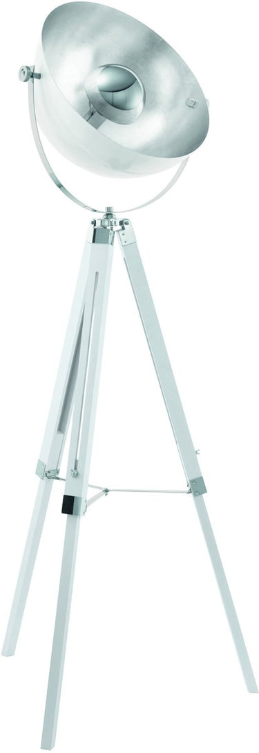 Eglo covaleda vloerlamp - e27 - 164 cm - driepoot - wit zilver