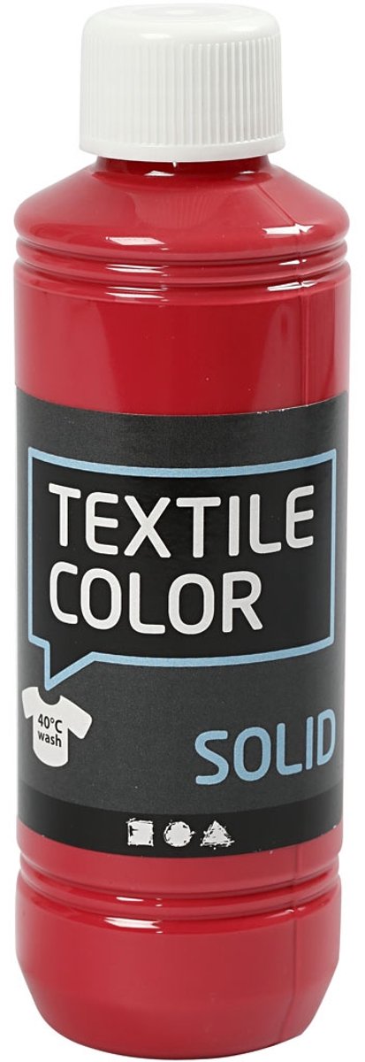 Afbeelding laden in galerijviewer, Creativ company textile color dekkende textielverf - rood, 250ml

