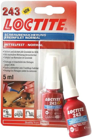 Loctite schroefbeveiliging 243 screw retention 5 ml tube medium strength
