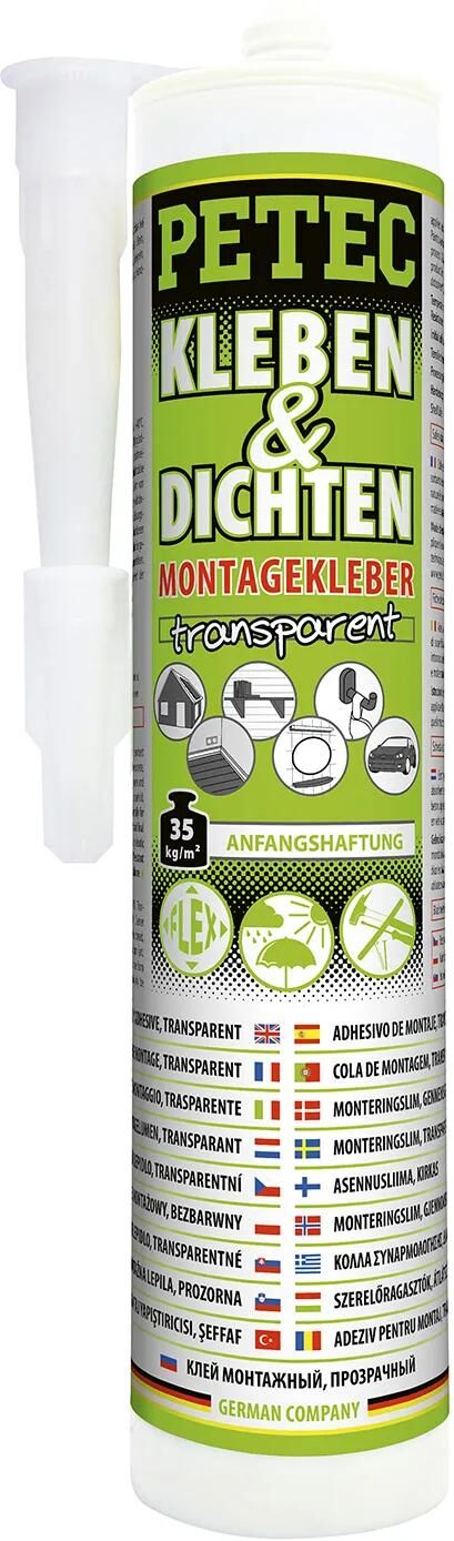 Petec montagekleber kleben dichten assembly adhesive 290ml transparent