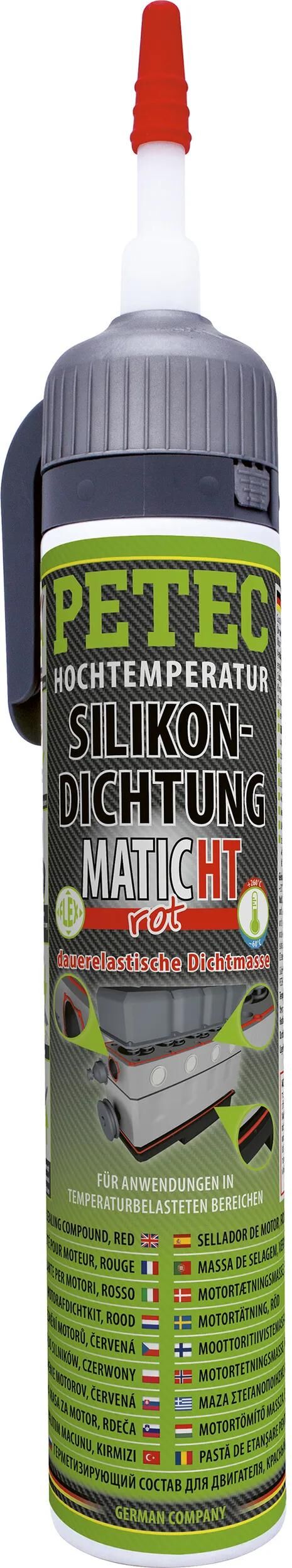 Petec dichtmasse silicone seals 200 ml rot matic ht