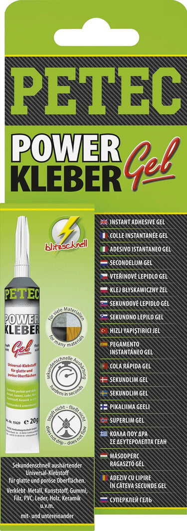 Petec universalklebstoff power kleber gel univ. adhesive 20g sb tube
