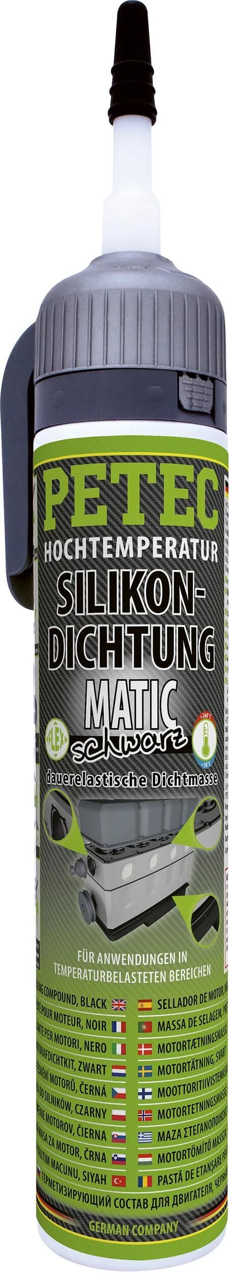 Petec dichtmasse silicone seals 200 ml black matic sd