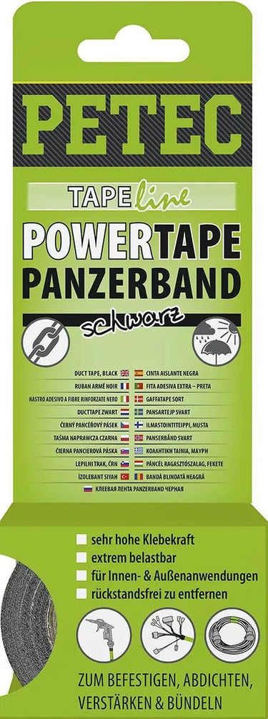 Petec textieltape power tape panzerband power tape black 5mtr.