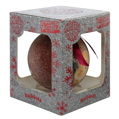 Load image into Gallery viewer, Plenty gifts Kerstbal frosted konijnen rood
