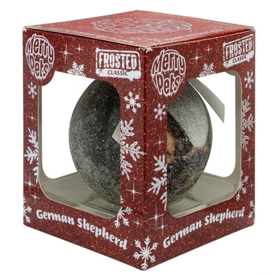 Load image into Gallery viewer, Plenty gifts Kerstbal frosted duitse herder zilver
