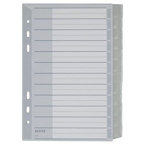 Tabbladen leitz grijs blanco a5 polypropyleen