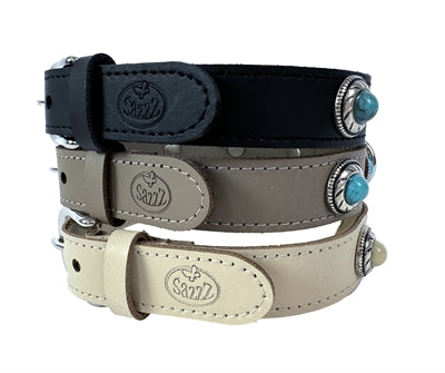 Load image into Gallery viewer, Sazzz Halsband hond adventure stone leer creme

