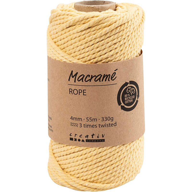 Load image into Gallery viewer, Https: www.cchobby.nl macrame-koord-l-55-m-d-4-mm-lichtgeel-330-gr-1-rol

