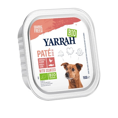 Load image into Gallery viewer, Yarrah Dog alu bio pate chicken salmon with seaweed

