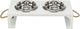 Trixie be nordic set voerbak waterbak hout rvs wit