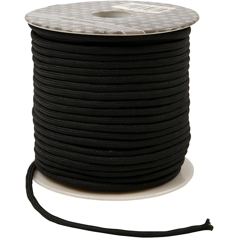Load image into Gallery viewer, Creativ company https: www.cchobby.nl polyester-koord-dikte-4-mm-zwart-40-m-1-rol
