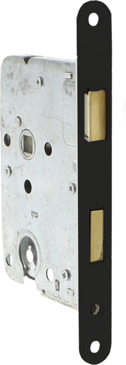 Starx insteekslot - zwart - rvs - - cilinderslot zwart gelakt pc55 doornmaat 50mm