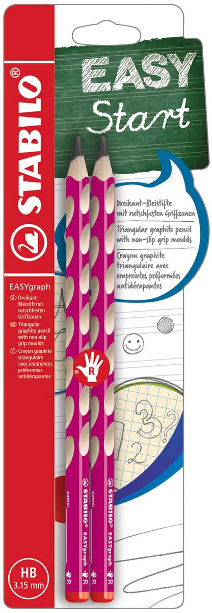 Afbeelding laden in galerijviewer, Stabilo easygraph hb rechtshandige grafietpotloden roze - 2st.
