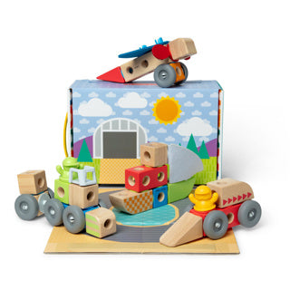 Melissa doug – blockables™ voertuigen speelset – met draagbare bewaardoos