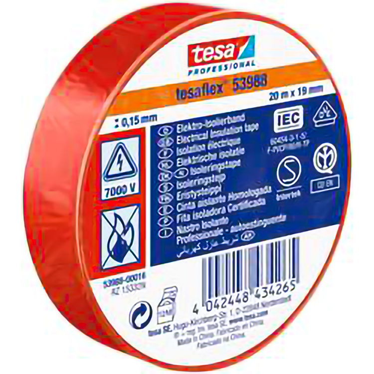 Afbeelding laden in galerijviewer, Tesa professional tesa isolatietape 19mm - 20 meter - rood

