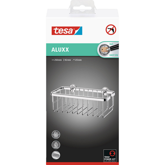 Tesa ® aluxx douche- badrek, hoogglans verchroomd aluminium, zelfklevend