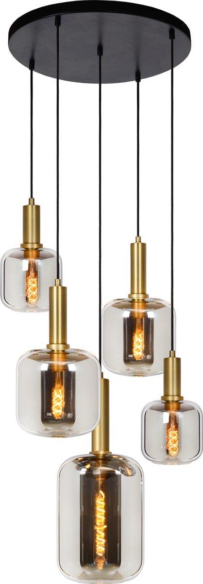 Lucide joanet - hanglamp - ø 66 cm - 2xe27 - fumé
