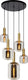 Lucide joanet - hanglamp - ø 66 cm - 2xe27 - fumé