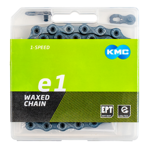 Kmc ketting e1 ept 130l single speed waxed zilver