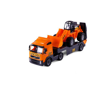 Polesie volvo vrachtwagen met oplegger en bulldozer