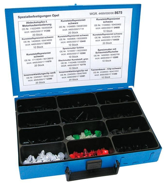 Dresselhaus assortiment speciale bevestigingen sort.special attachments opel 190-tlg.
