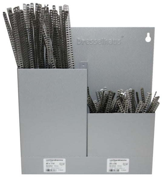 Dresselhaus manchetklem lochbandklemme sort.perforated tape clam 2-fold equipped