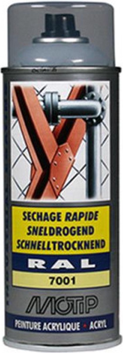 Load image into Gallery viewer, Motip industrial acryllak hoogglans ral 7001 zilvergrijs - 400 ml
