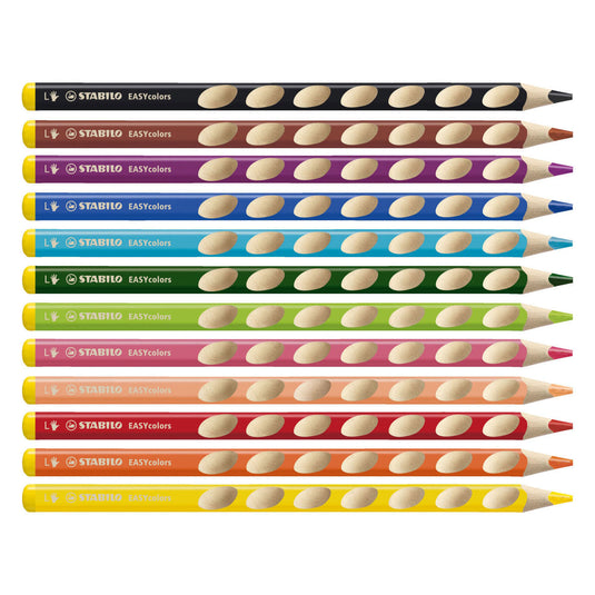 Stabilo easycolors kleurpotloden linkshandig - 12 st. + puntenslijper