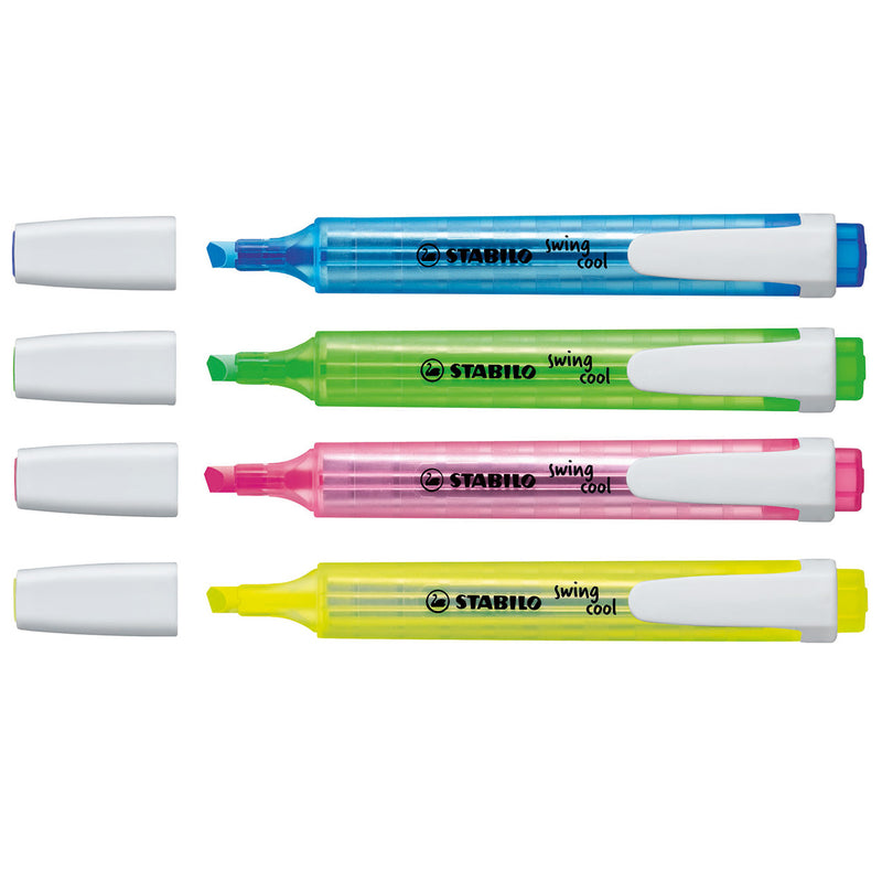 Load image into Gallery viewer, Stabilo tekstmarker swing cool 275 4 kleurenassortiment breed beitelpunt 4 stuk
