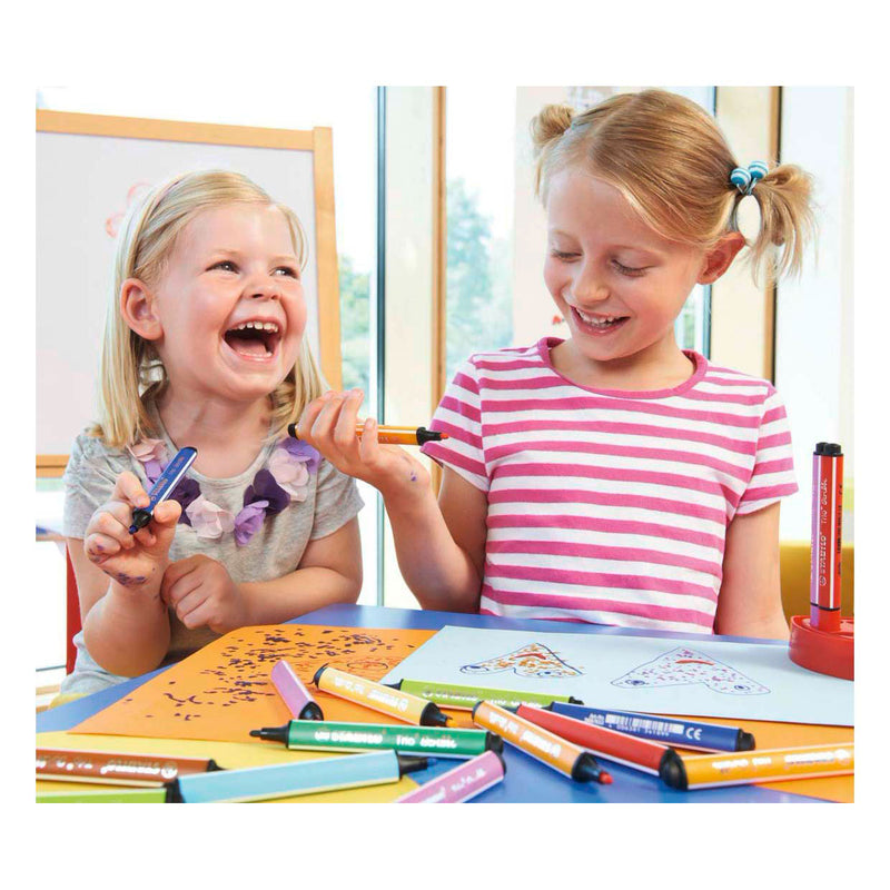 Load image into Gallery viewer, Stabilo trio scribbi - viltstift met meeverende punt - blauw
