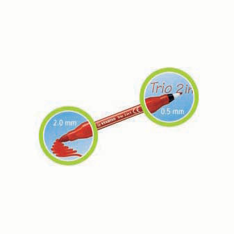 Stabilo trio 2 in 1 - viltstift en fineliner in een - set 10 stuks