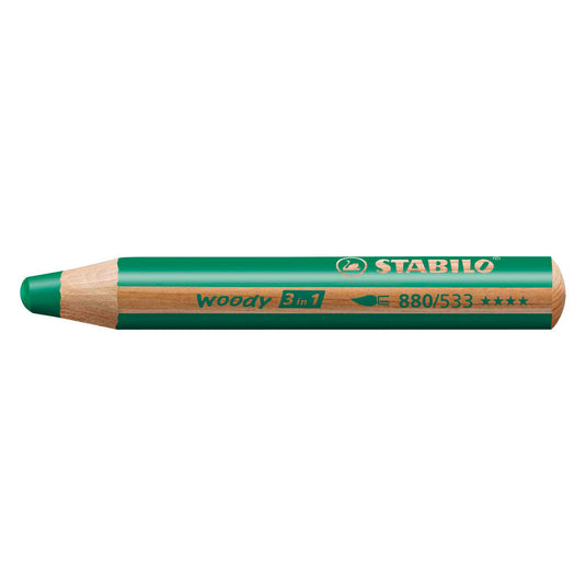 Stabilo woody 3 in 1 - multitalent potlood - groen - per stuk