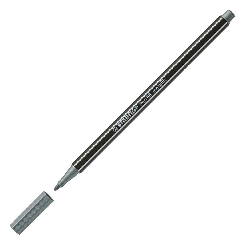 Load image into Gallery viewer, Stabilo pen 68 metallic- viltstift - zilver (68 805)
