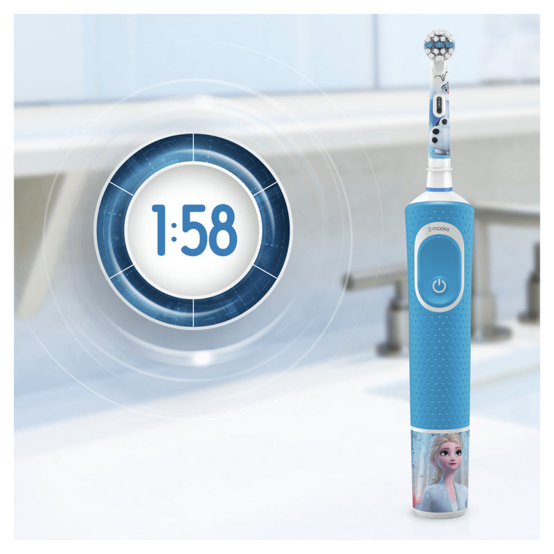Load image into Gallery viewer, Oral-b kids disney frozen 2 elektrische tandenbostel blauw wit
