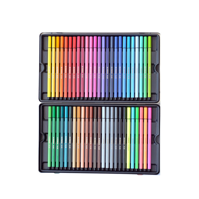 Load image into Gallery viewer, Stabilo pen 68 - viltstift - metalen doos met 50 stuks
