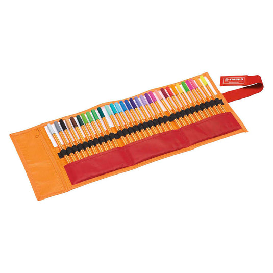 Stabilo point 88 - fineliner 0,4 mm - rollerset - 30 stuks etui - met 25 standaard + 5 neon kleuren
