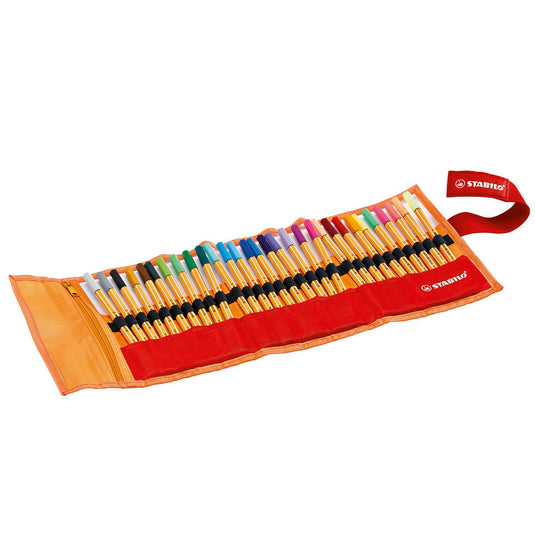 Stabilo point 88 - fineliner 0,4 mm - rollerset - 30 stuks etui - met 25 standaard + 5 neon kleuren