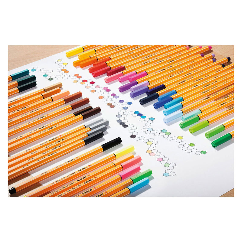 Load image into Gallery viewer, Stabilo point 88 - fineliner 0,4 mm - 50 stuks metalen etui - met 47 verschillende kleuren
