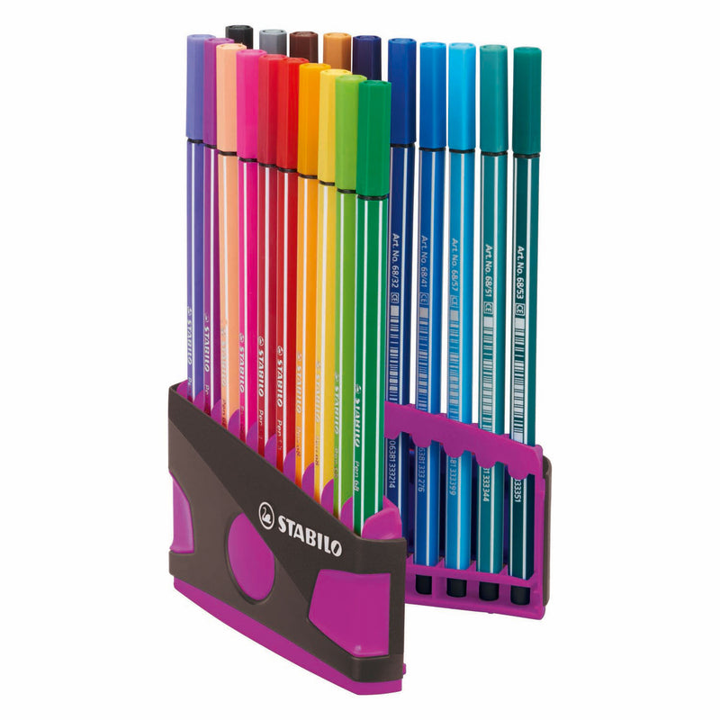 Load image into Gallery viewer, Stabilo pen 68 in 20 kleuren antraciet roze
