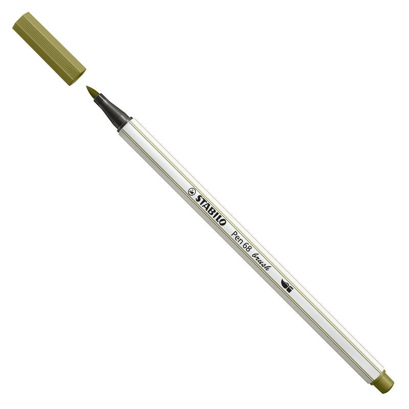 Load image into Gallery viewer, Stabilo pen 68 brush - viltstift - modder groen (37)
