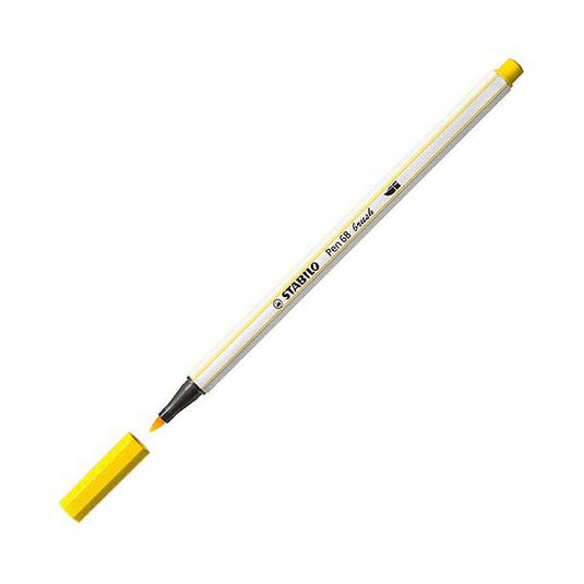 Stabilo pen 68 brush - viltstift - geel (44)