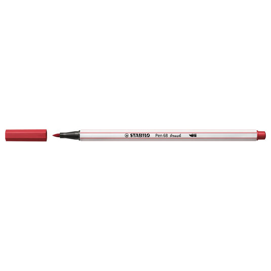 Stabilo pen 68 brush - viltstift - donkerrood (50)