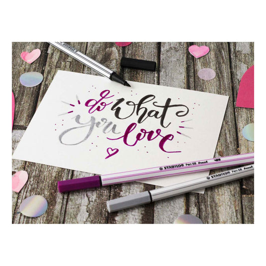 Stabilo pen 68 brush - viltstift - donkerblauw (41)