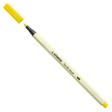 Stabilo pen 68 brush - viltstift - citroen geel (24)
